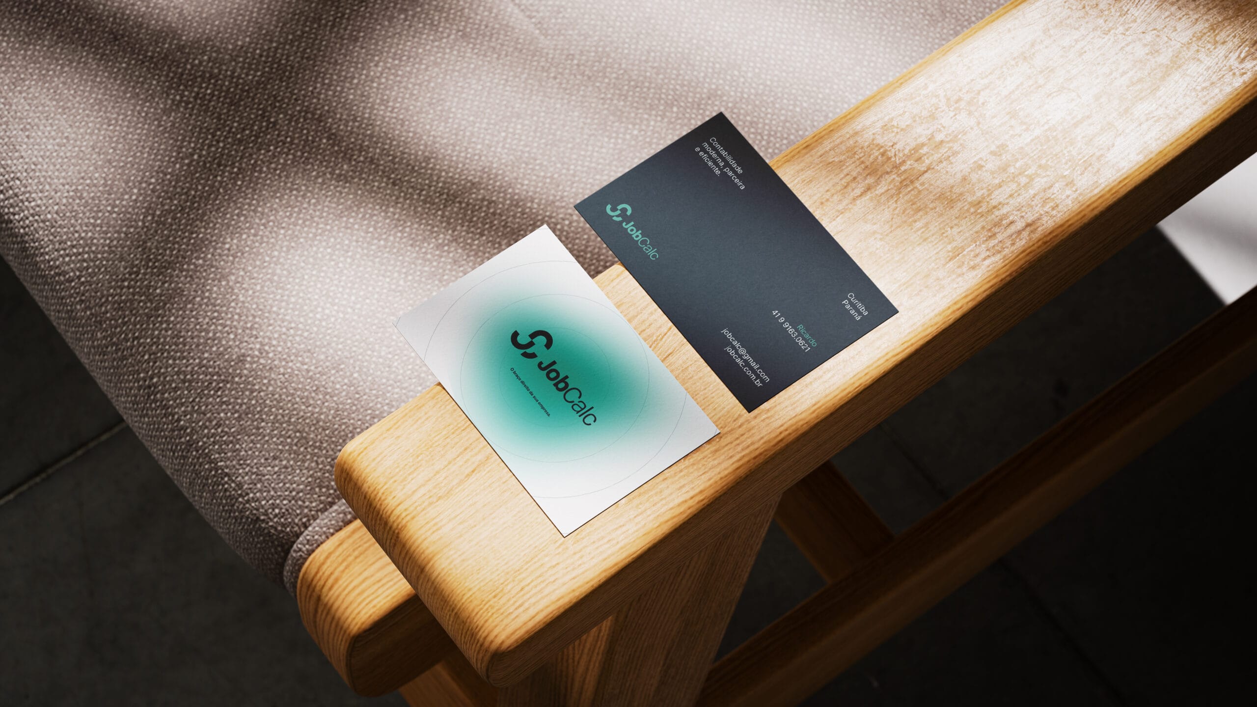 JobCalc Cartão de visitas na cadeira